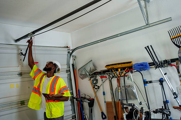Professional Garage Door Installation technician working in Wyandanch, NY